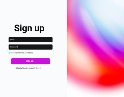 Abstract SIGN UP page