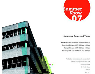 Summer Show Poster Walsall College 2007