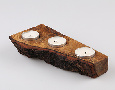 Wood candleholder