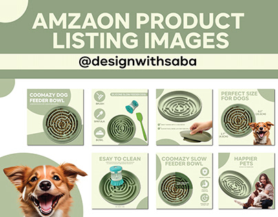 Amazon product listing images for Dog Feeder