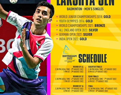 CWG 2022 Indian Athlete Schedule Posters