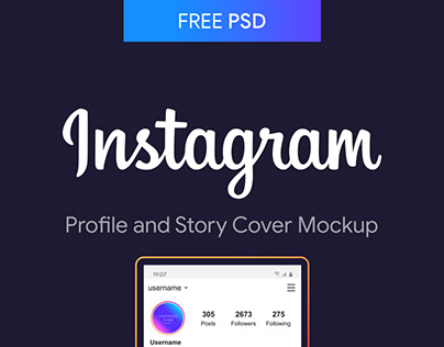 Free Instagram Profile & Story Cover Mockup 2020 [PSD]