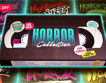 The VHS Horror Font Collection - 50% OFF DEAL