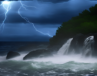 Stormy Ocean Scenery