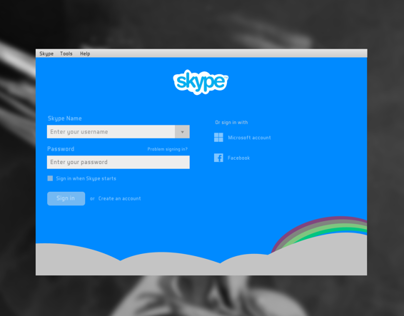 Skype login screen recreation