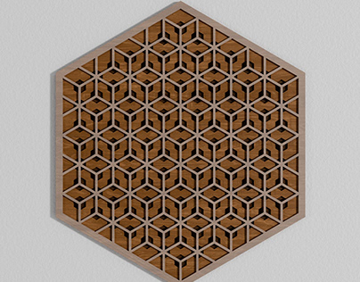 Hexagon Geometric Wood Wall Art Hanging