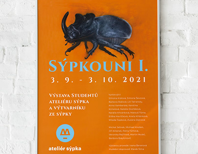 Plakát k výstavě studentů Ateliéru Sýpka