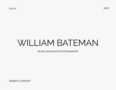 Wlliam Bateman Photographer - Conceito de Website