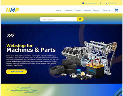 Automobile Webshop Landing Page Designs. Machines&Parts