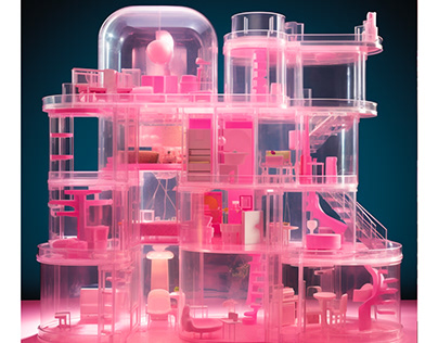 Barbie's dream house by famous architects with AI