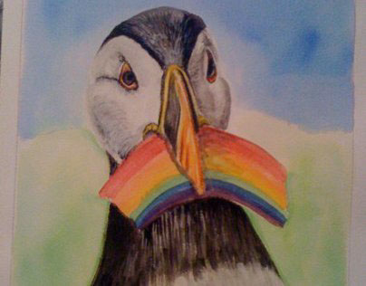 Puffin & the rainbow:commission for a children's book