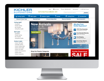 Kichler Superstore Homepage Design 2011