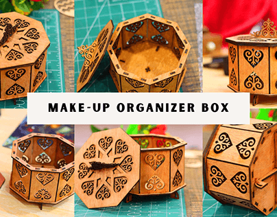 Laser Cut Jewelry Box Wooden Makeup Organizer Box