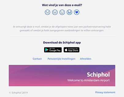 Optimizing Schiphol e-mail template footer