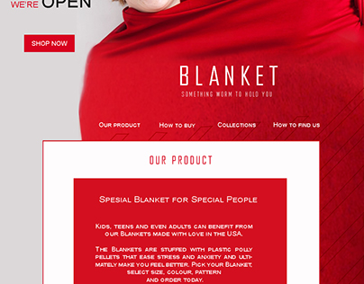 Landing page. Blanket shop. Training project.