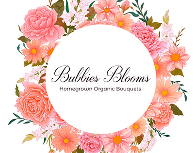 Bubbies Blooms branding and business card