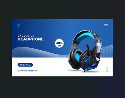Headphone banner, quickly created in figma