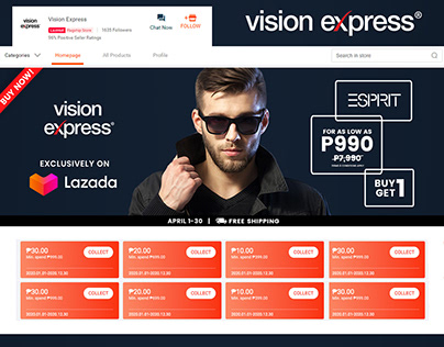 Lazada April Default Homepage Layout of Vision Express