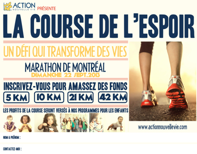 Marathon de Montréal - pour Action Nouvelle Vie