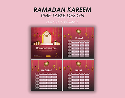 Ramadan Kareem Time Table Design