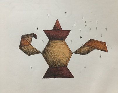 "Present Perimeter" (Magic Lamp) Drawing