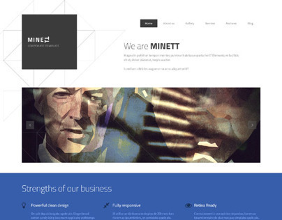 Minett, WordPress Responsive Modern Blue Business Theme
