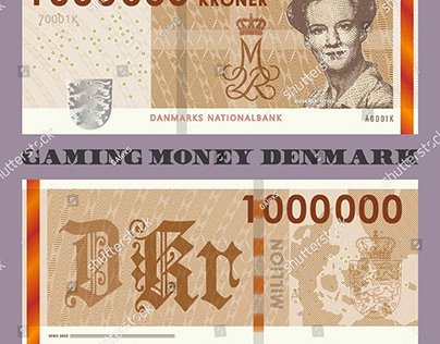 Vector gaming banknotes Denmark