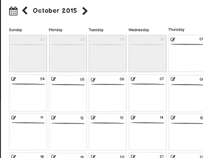 Sample Wireframe - Calendar Grid