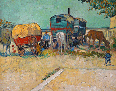 Les Roulottes campement de Bohémiens-Vincent Van Gogh-