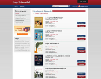 diseño site genérico Biblioteca Universidades