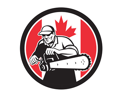 Canadian Tree Surgeon Chainsaw Canada Flag