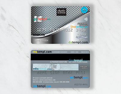 USA Charles Schwab & Co american credit card template
