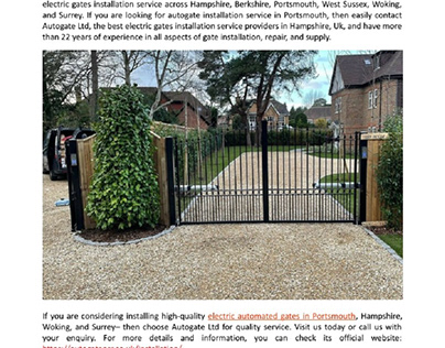 Electric Gates Installation Service in Portsmouth