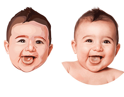Change to Vector Baby's face Photo