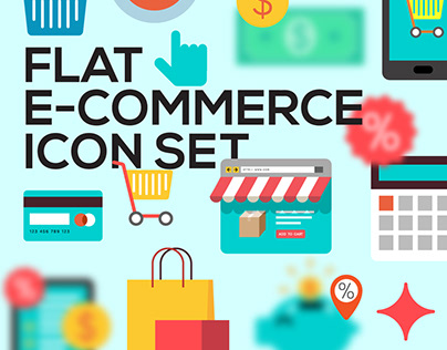 Flat e-commerce iconset
