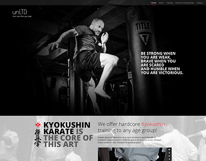 UnLtd. is a website template based on Kyokushin karate