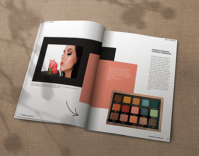 Shimmering Cosmetics Website and Magazine spread Design