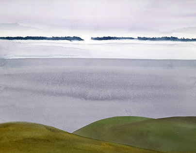 Watercolor landscape "Kizhi"