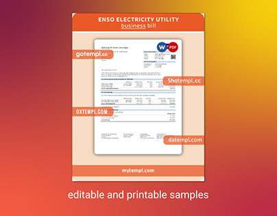 ENSO electricity utility business bill template