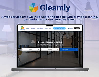 Web service for cleaning services "Gleamly"