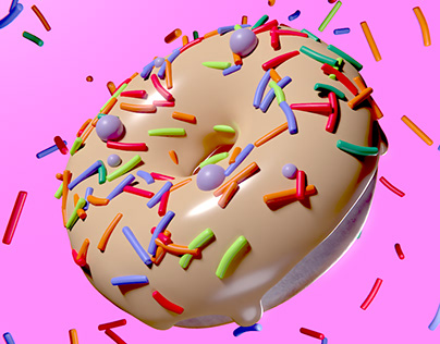 Sprinkles Donut Spinning 3D Animation
