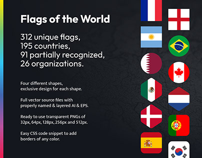 Flags of the World - Vector Flat Icons