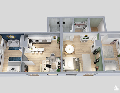 Open-office space to two separate apartments