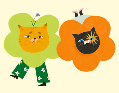 daisy cats! illustration