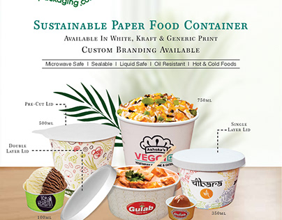 Premium quality customised paper food containers