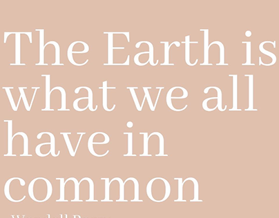 Typography - The Earth is what we all have in common