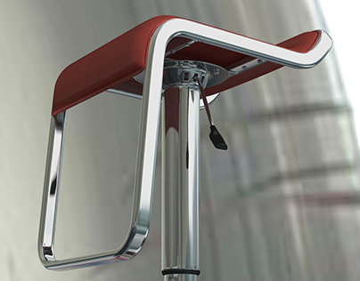 3D bar stool, modeling, rendering.