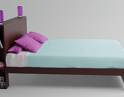 Diseño cama 3D en blender.