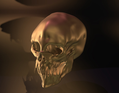 Project thumbnail - Gold Monster Skull with Shadow Background
