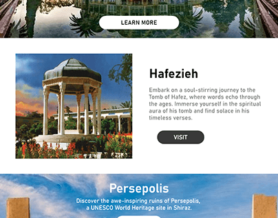 Tourism Website Mock-Up (Shiraz, Iran)